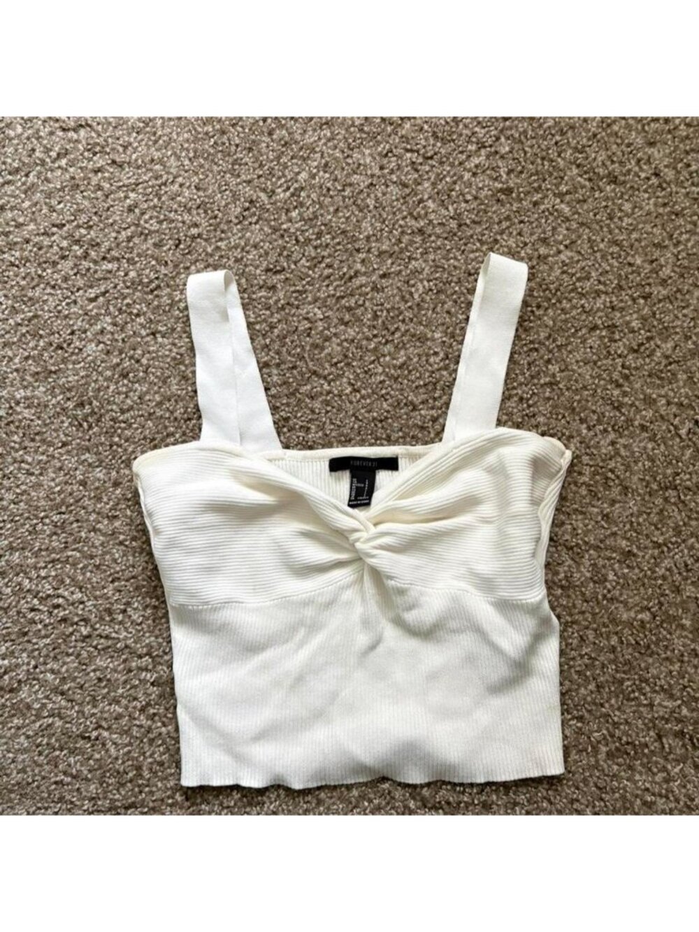 White ribbed crop top